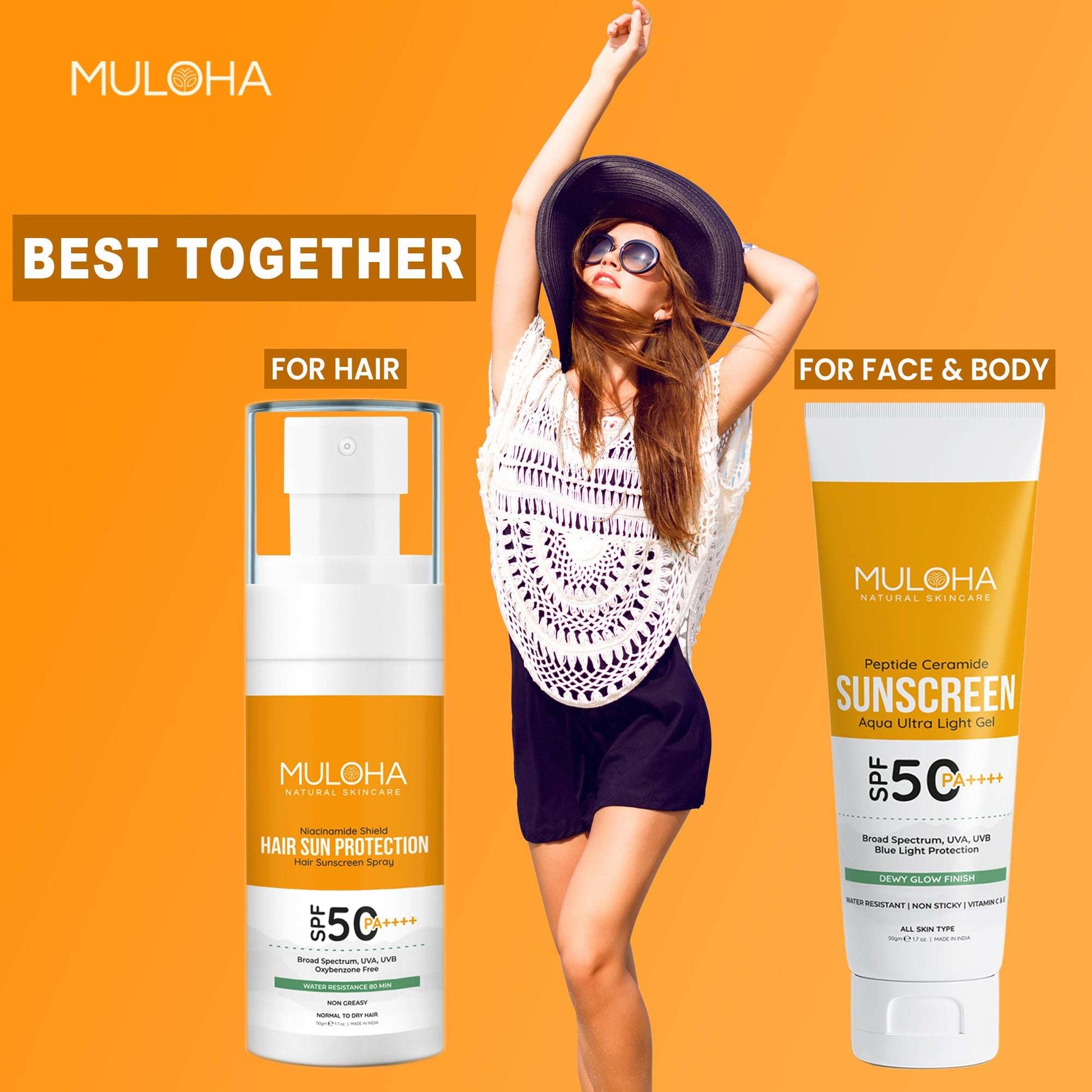 Sunscreen | Hair Protection Spray SPF 50 PA++++ COMBO for Ultimate Sun Protection