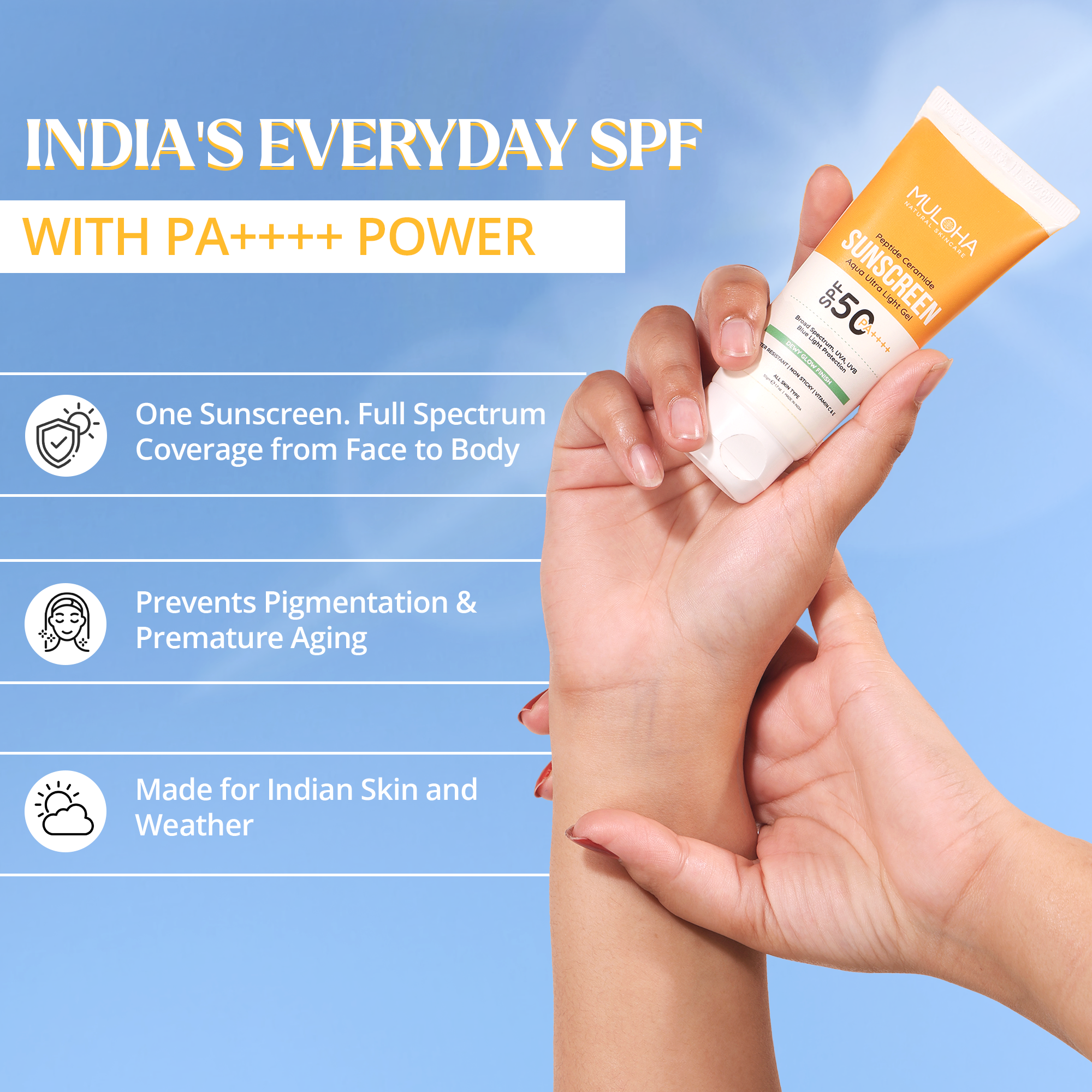 Peptide Ceramide Aqua Ultra Light Gel Sunscreen SPF 50 PA++++ For Strong UV Protection
