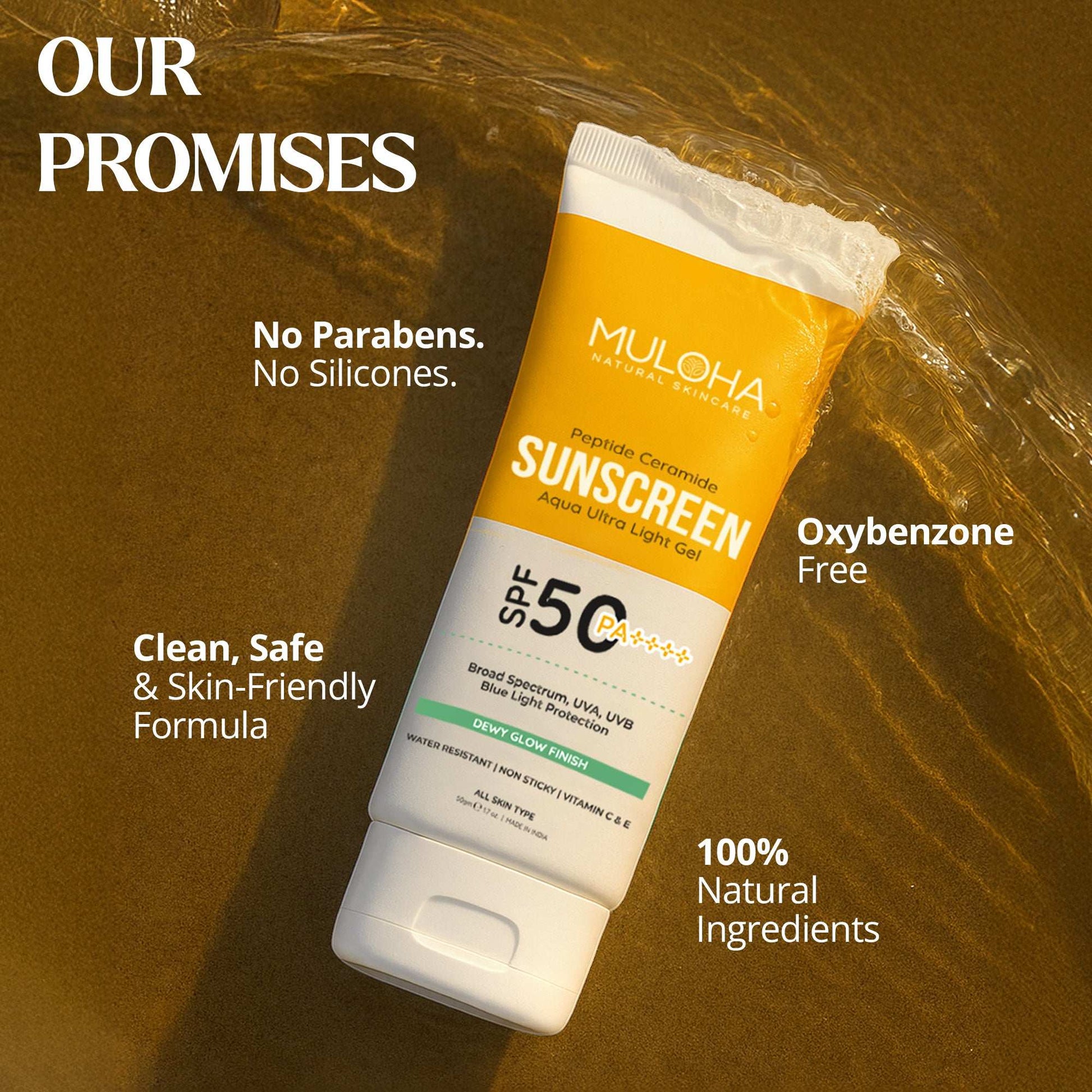 10ml Peptide Ceramide Aqua Ultra Light Gel Sunscreen SPF 50 PA++++ For Strong UV Protection